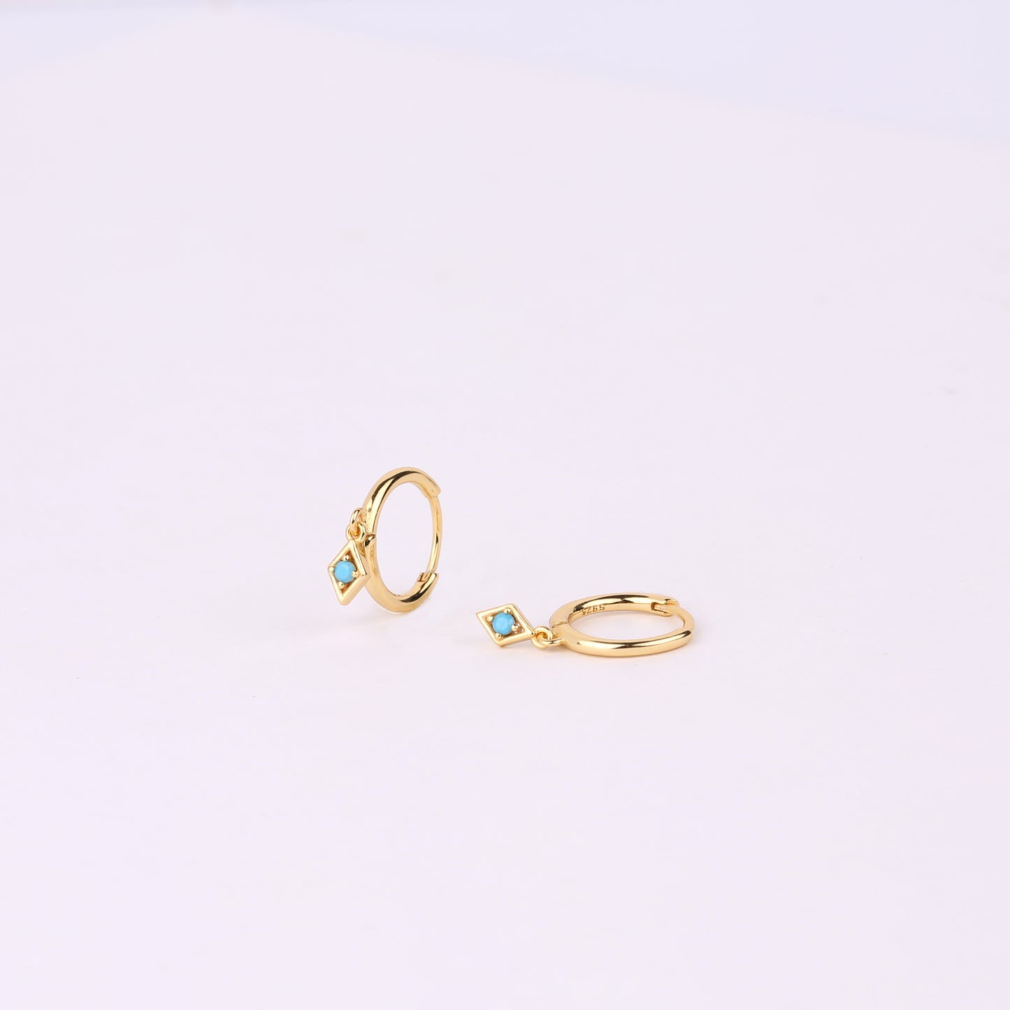 Hoop Earrings with Dangle Charm