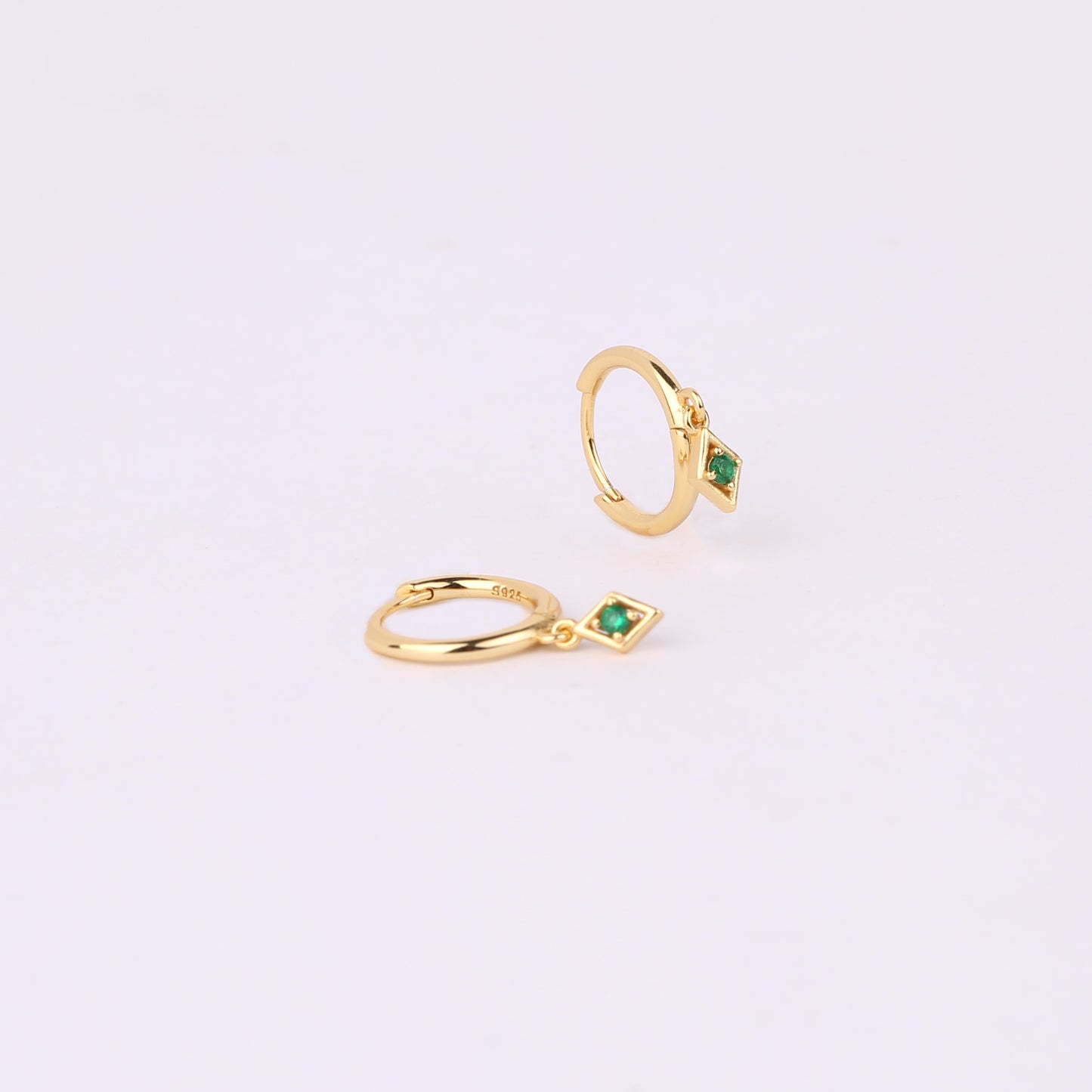 Hoop Earrings with Dangle Charm