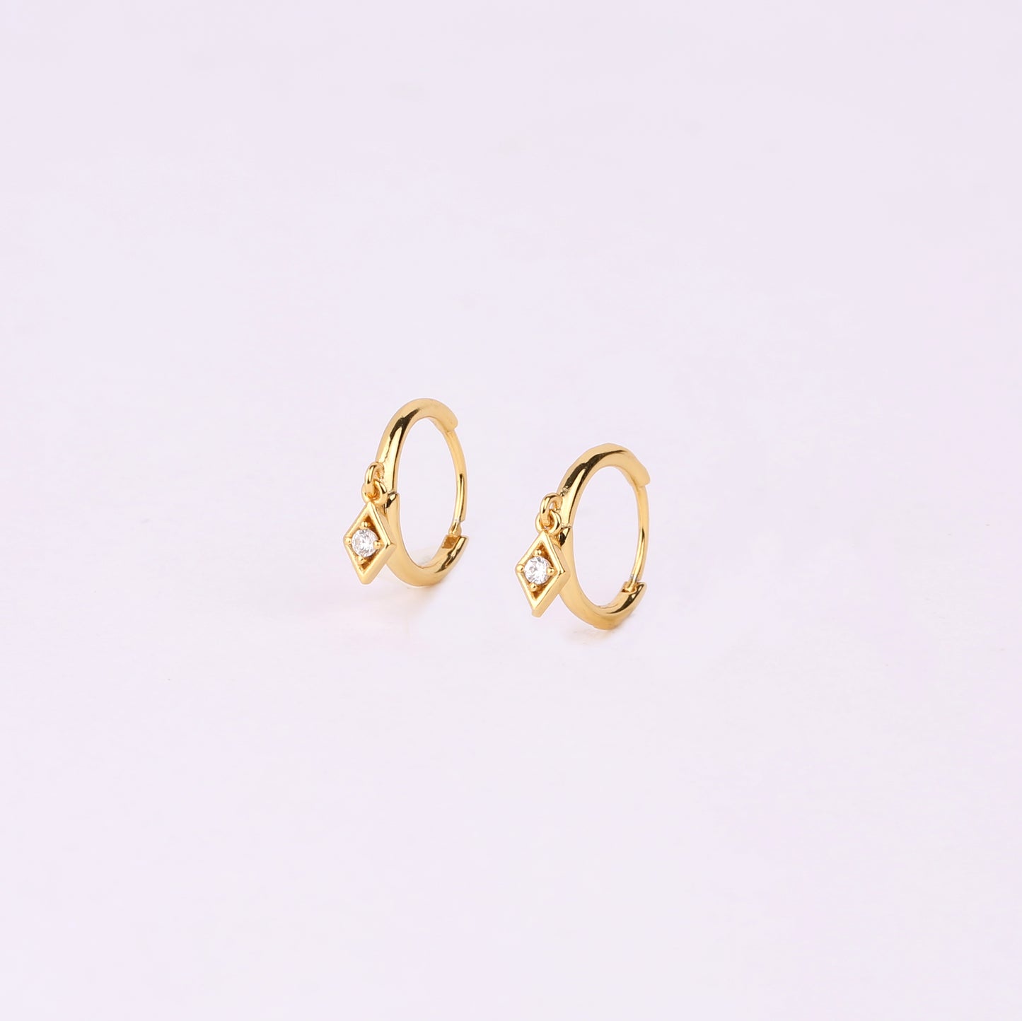 Hoop Earrings with Dangle Charm