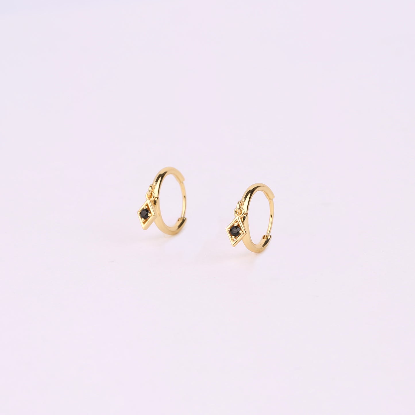Hoop Earrings with Dangle Charm