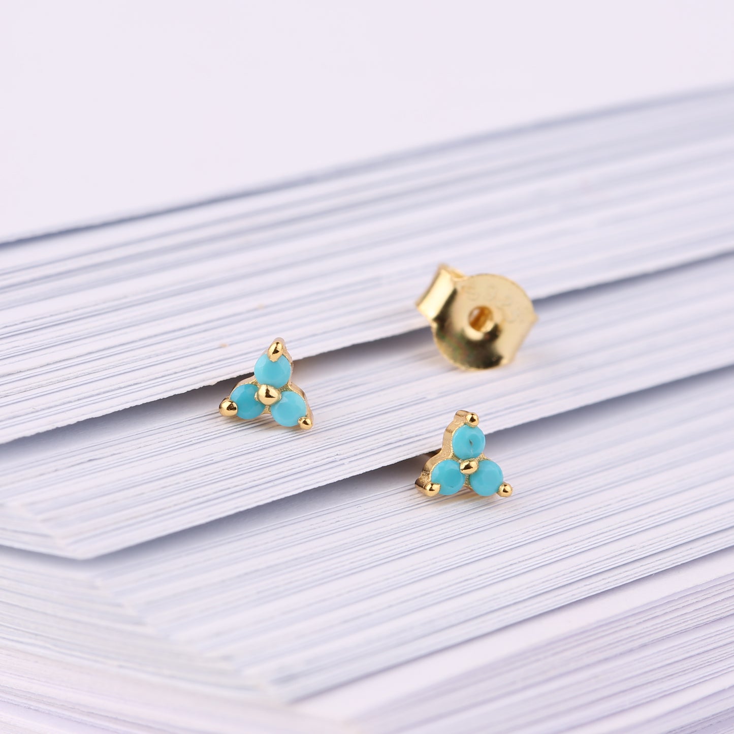 Turquoise Flower Dangle Hoop Earrings Gift Set