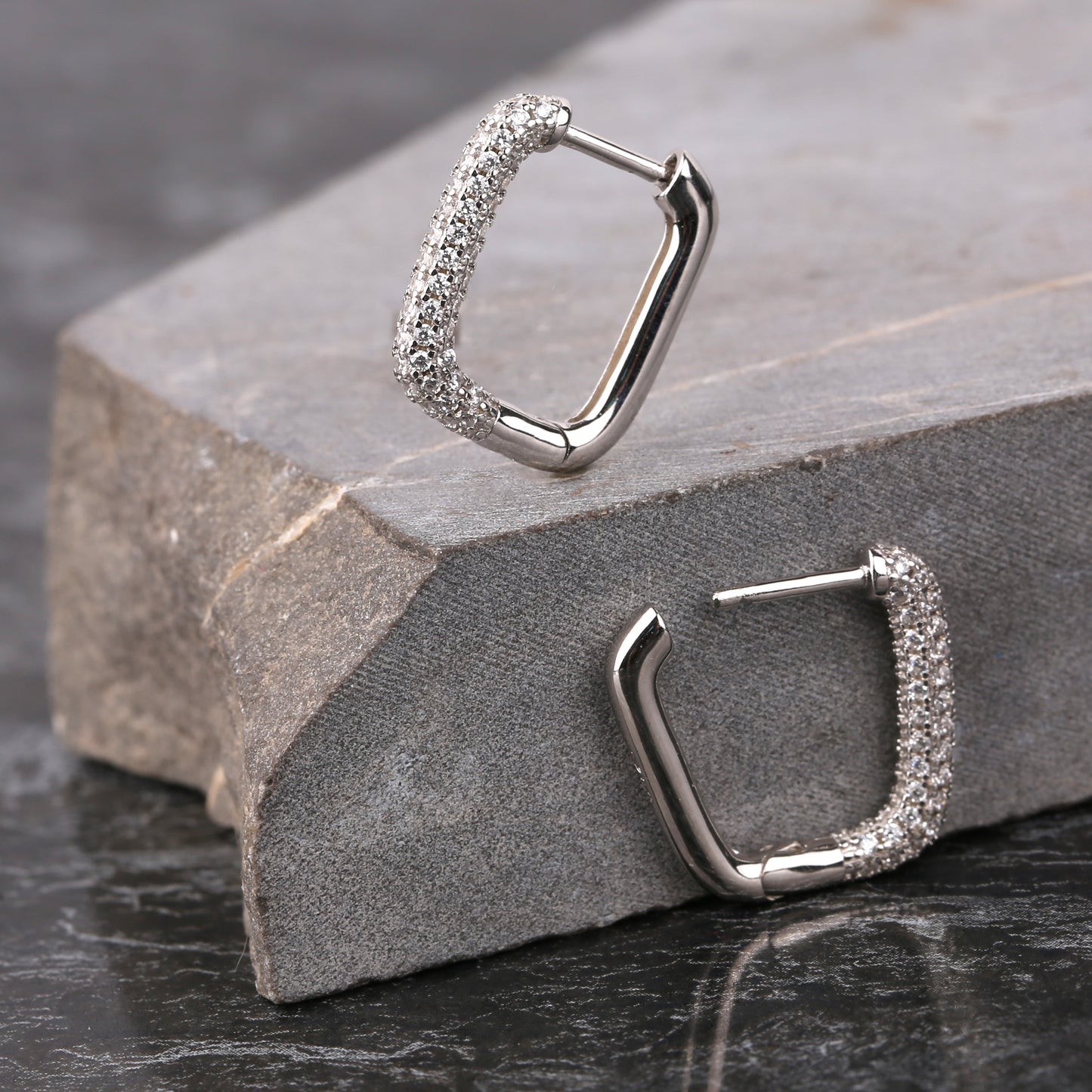 Pave Link Earrings