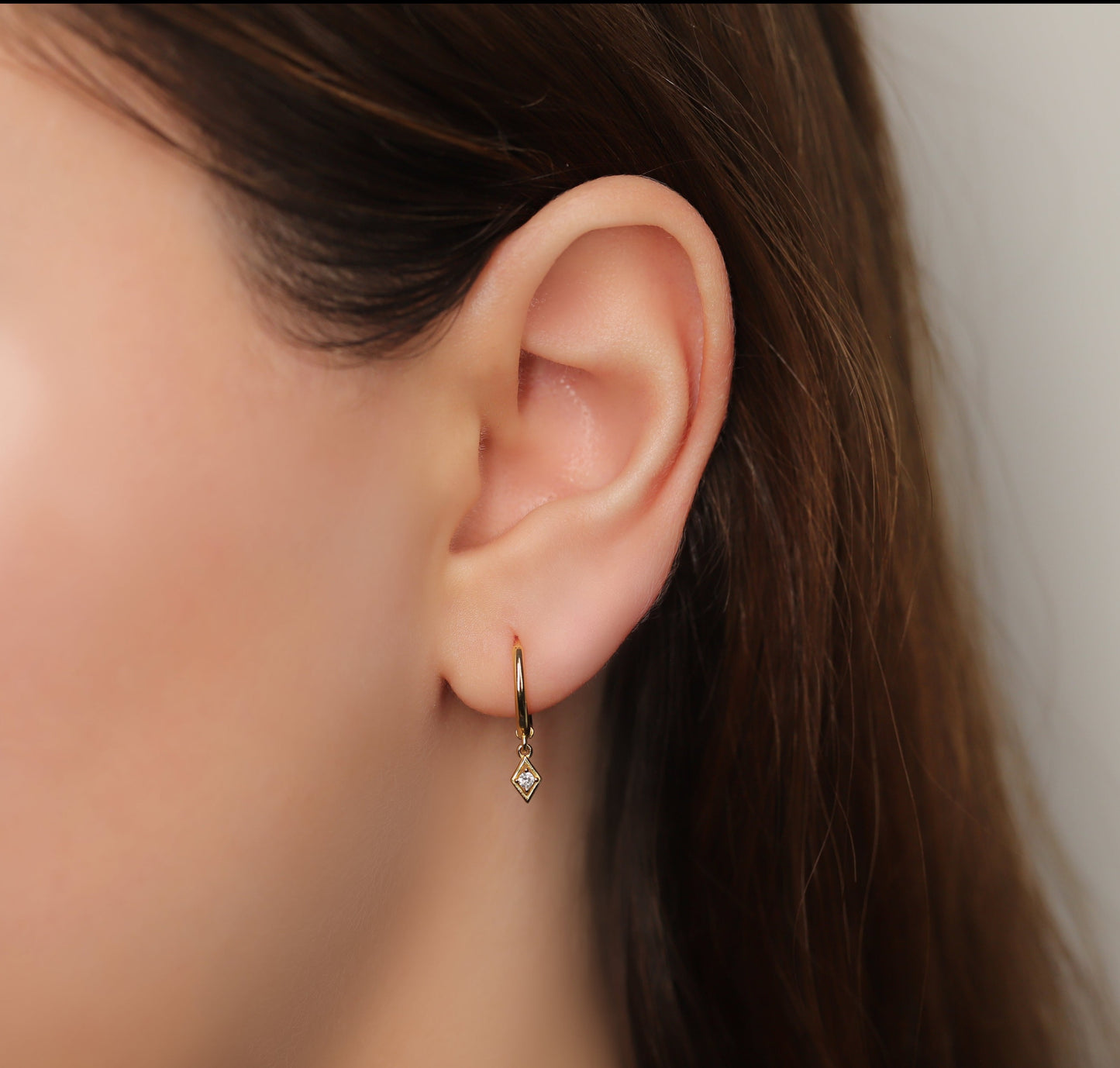 Hoop Earrings with Dangle Charm