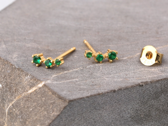 Black Baguette Huggie Hoop Earrings Gift Set