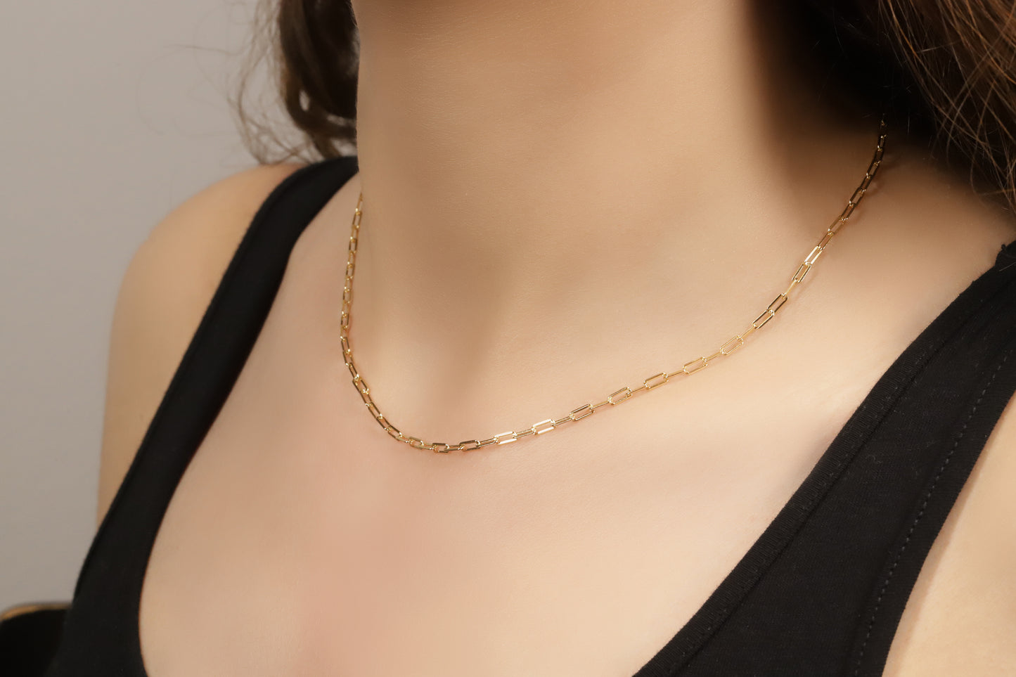 Gold Paperclip Chain Necklace