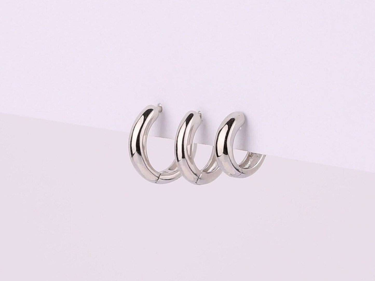 Gold Thick Huggie Hoop Earrings
