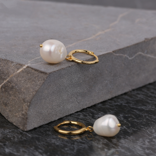  Pearl Drop Hoop Earrings for Sensitive Skin 