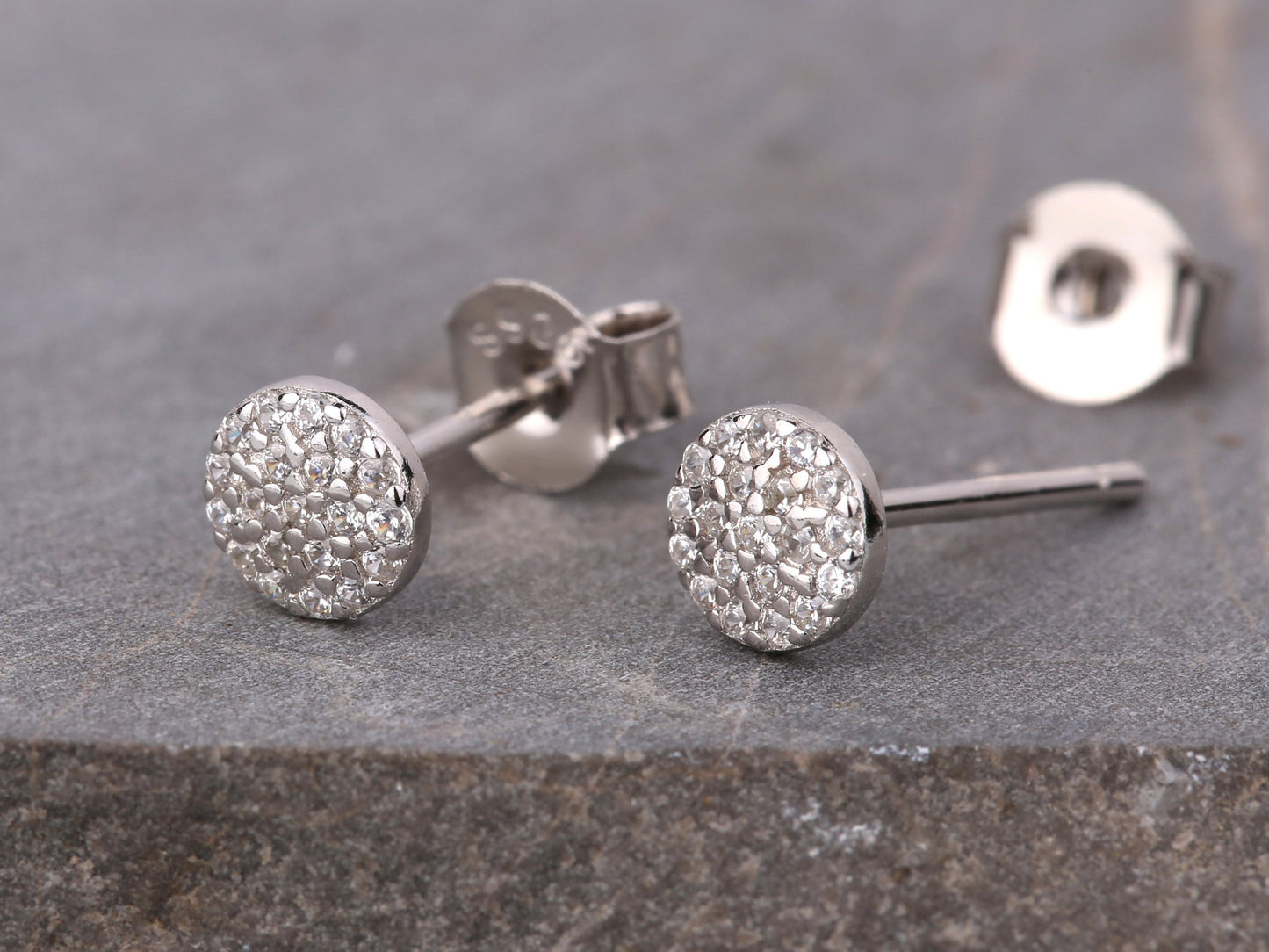 CZ Diamond Disc Studs