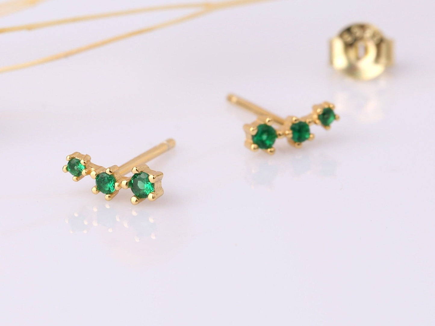 Turquoise Ear Climber Stud Earrings