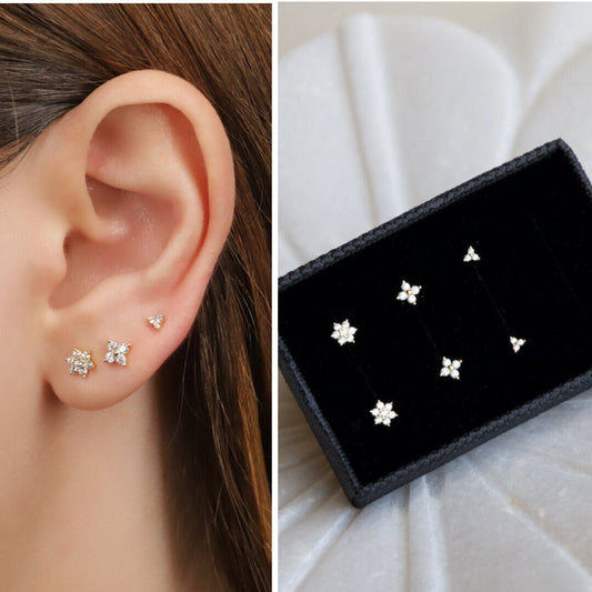 Flower Stud Earrings Gift Set