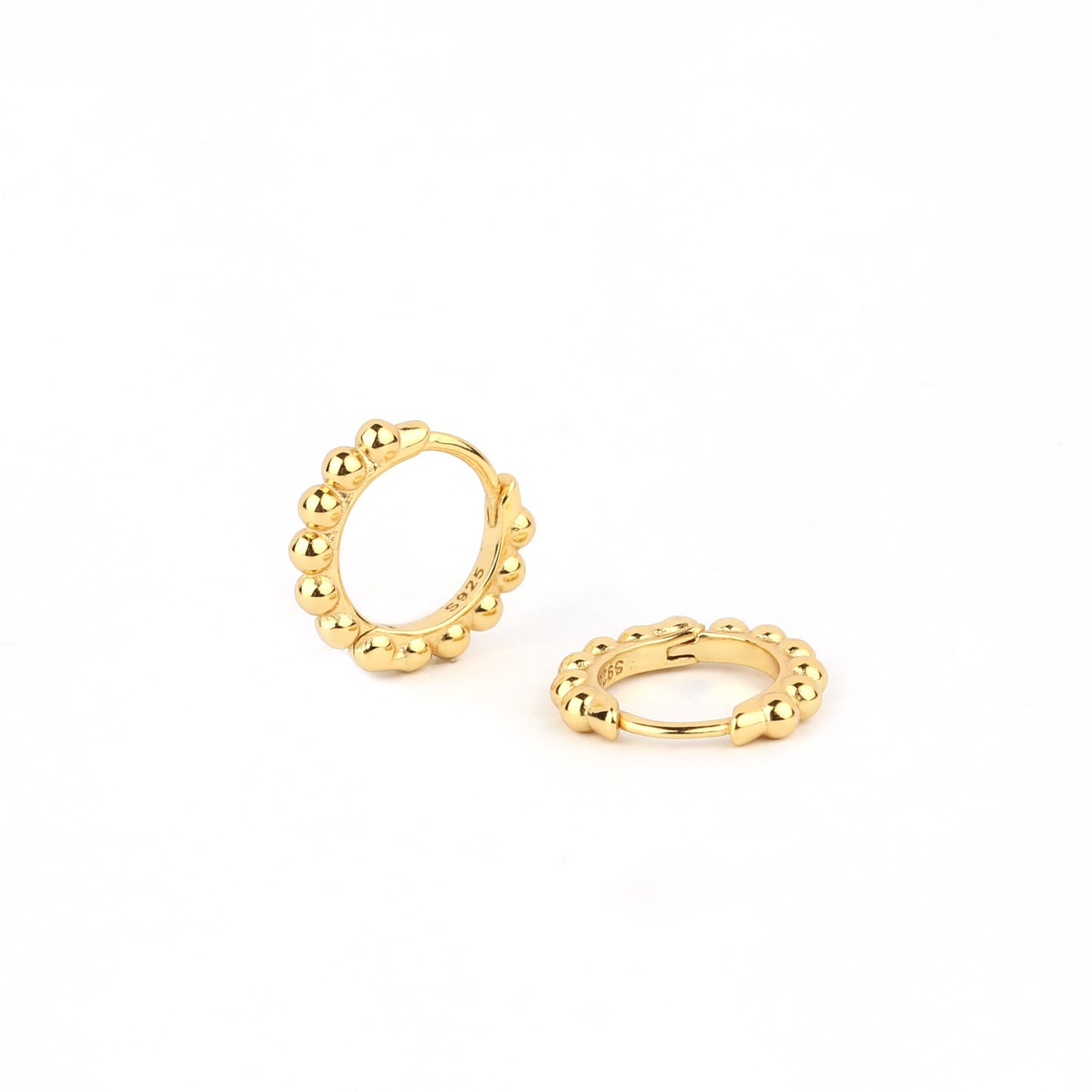 Tiny Bead Hoop Earrings