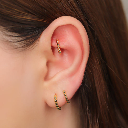 Tiny Bead Hoop Earrings