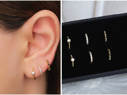 Gold Hoop Earrings Gift Set